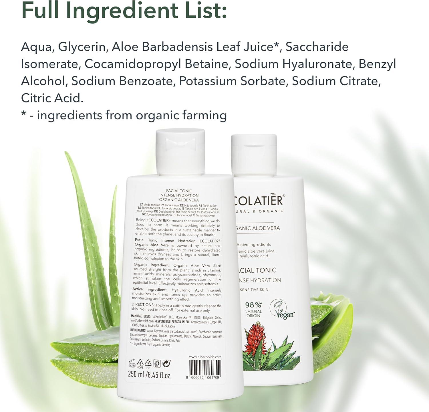 x-Facial Tonic Intense Hydration Organic Aloe Vera by Damask Rose