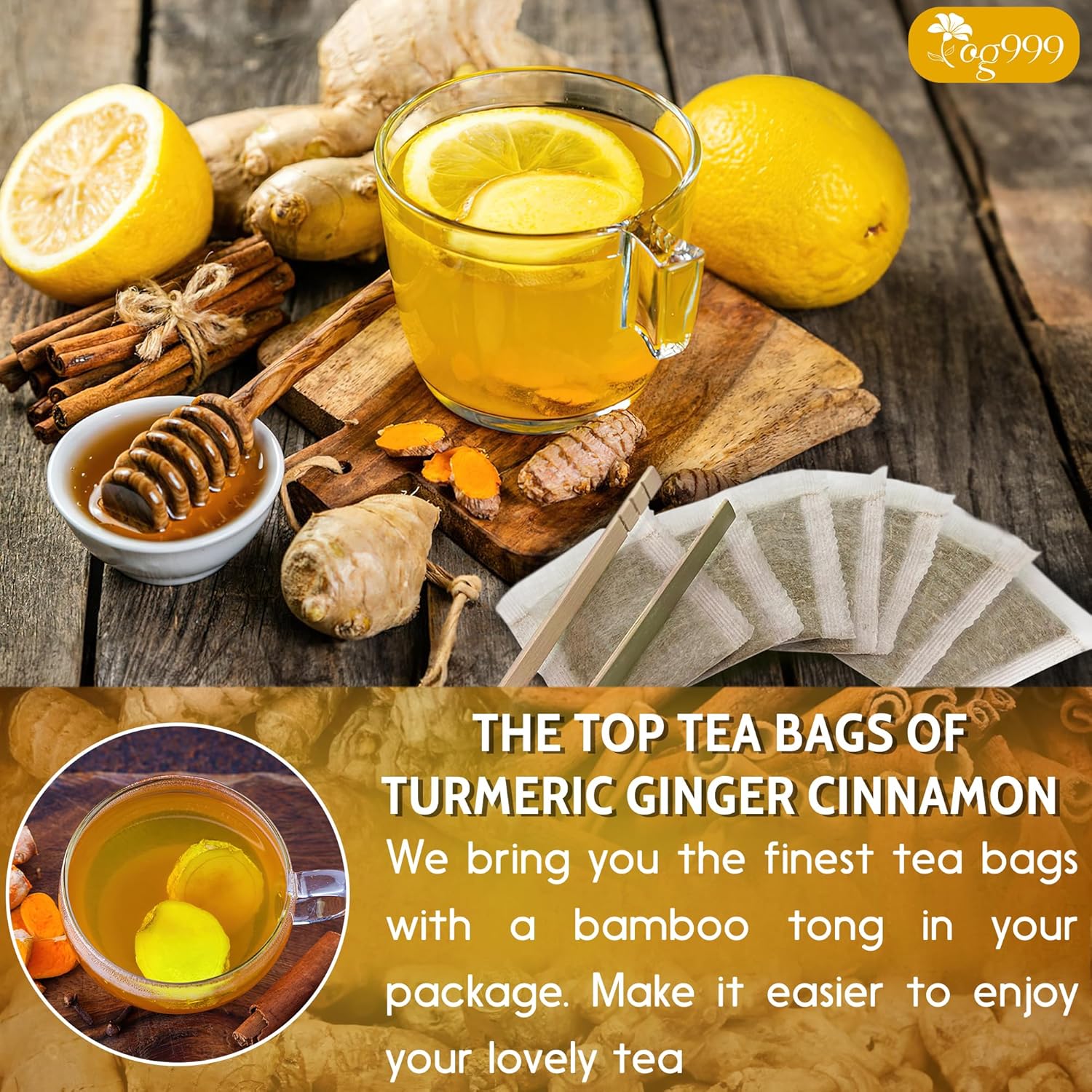 FreshDrinkUS Anti-Inflammatory Superfood Duo, Turmeric Ginger Cinnamon &amp; Moringa Leaf Herbal Tea Bags, 100% Natural &amp; Pure Roots and Leaves, Eco-Conscious Tea Bags, No Sugar, No Caffeine, No Gluten, Vegan – Herbal Beverage by FreshDrinkUS - Natural and Premium Herbal Tea