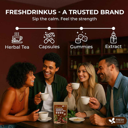 Ginseng 6 Treasures Kidney Tea, Super Kidney Cleanse Detox Tea For Men &amp; Women, 100% Natural Roots &amp; Berries | Caffeine-Free | Adaptogenic Blend for Energy, Wellness &amp; Vitality Support