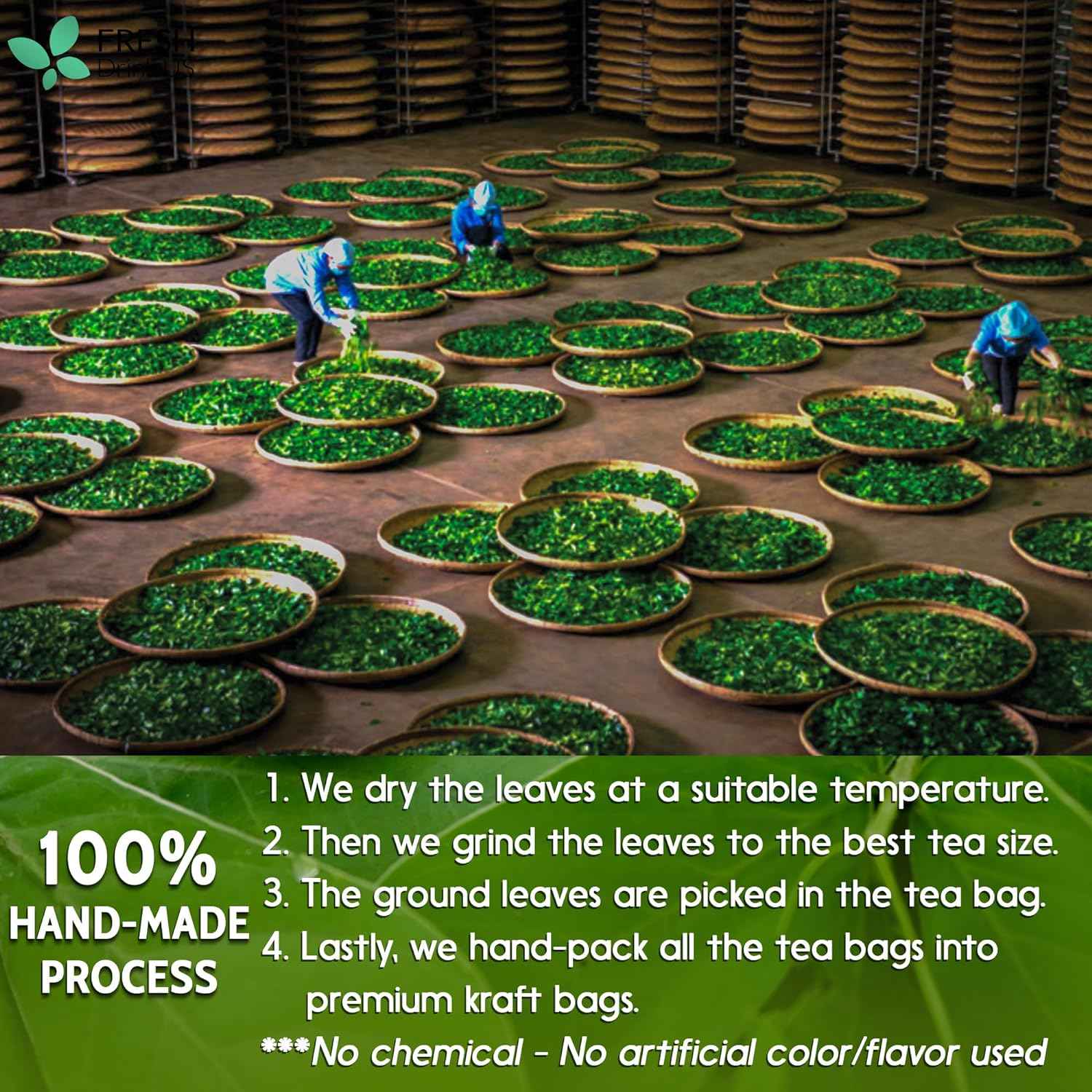 Premium Senna Leaf Tea Bags, 100% Natural &amp; Pure from Senna Leaves. Loose Leaf Senna Herbal Tea, Made with Natural Material Tea Bags, Senna Leaf Tea. No Sugar, No Caffeine, No Gluten, Vegan.