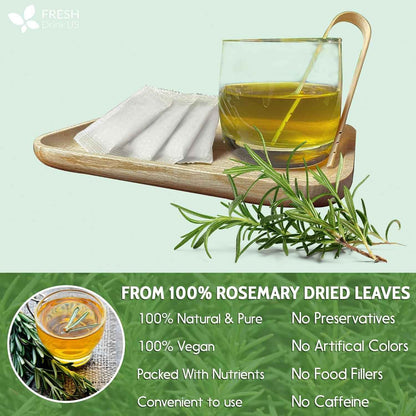 Premium Rosemary Leaves, Tea Bags, Powder, 100% Natural &amp; Pure from Dried Rosemary Leaves, No Additives, No Caffeine, Vegan. Dried Rosemary Herb, Perfect for Seasoning, Spice Blends for Grilling &amp; Cooking
