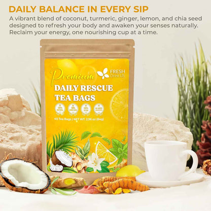 Premium Daily Rescue Lemon Ginger Tea Bags