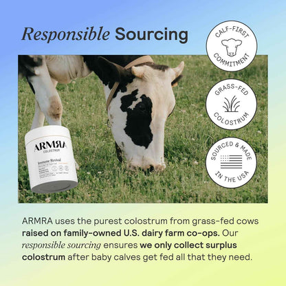 ARMRA Colostrum™ Powder | Unflavored | Gut Health &amp; Bloating | Skin &amp; Hair | Immunity | Keto, Gluten &amp; Fat-Free | 120 Servings