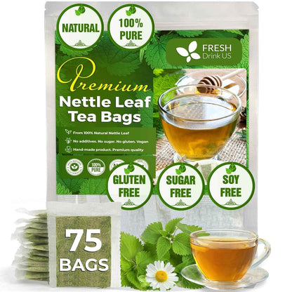 Premium Nettle Leaf Tea Bags, 100% Natural &amp; Pure, Stinging Nettle Leaf Tea, Nettle Leaf Tea, Burn Nettle, Stinging Nettle, Nettle Tea, Stinger Tea, No Sugar/Caffeine &amp; Gluten, Vegan
