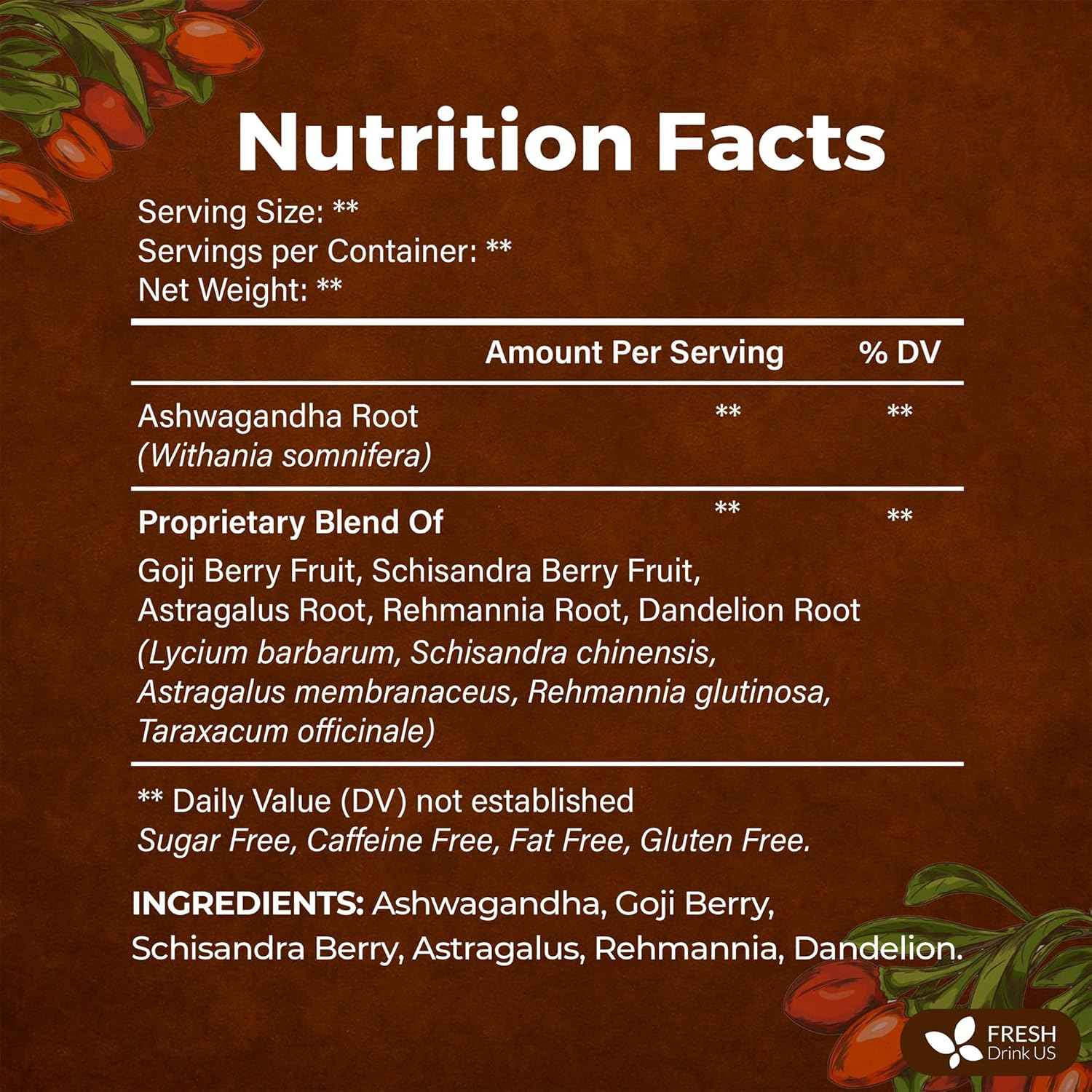 Ginseng 6 Treasures Kidney Tea, Super Kidney Cleanse Detox Tea For Men &amp; Women, 100% Natural Roots &amp; Berries | Caffeine-Free | Adaptogenic Blend for Energy, Wellness &amp; Vitality Support