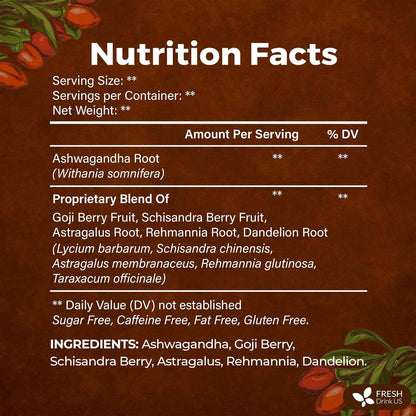 Ginseng 6 Treasures Kidney Tea, Super Kidney Cleanse Detox Tea For Men &amp; Women, 100% Natural Roots &amp; Berries | Caffeine-Free | Adaptogenic Blend for Energy, Wellness &amp; Vitality Support