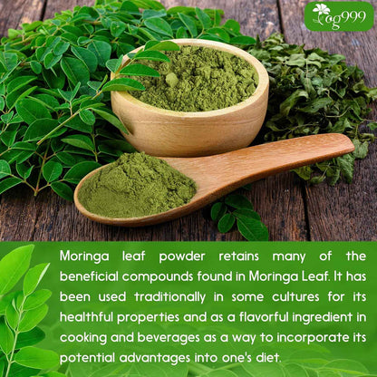 Premium Moringa Leaf Powder, 100% Natural and Pure from Moringa Leaves, No Additives, No Gluten, No Sugar, Vegan