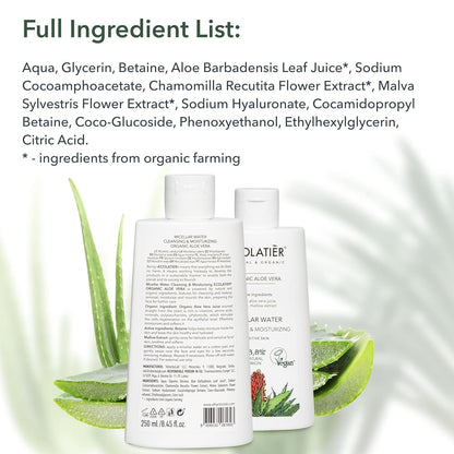 x-Micellar Water Cleansing &amp; Mouisturizing Organic Aloe Vera by Damask Rose
