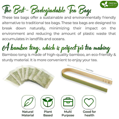 Premium Tulsi Moringa Lemongrass  Tea Bags, 100% Natural &amp; Pure from Tulsi Holy Basil Leaves, Moringa &amp; Lemongrass.