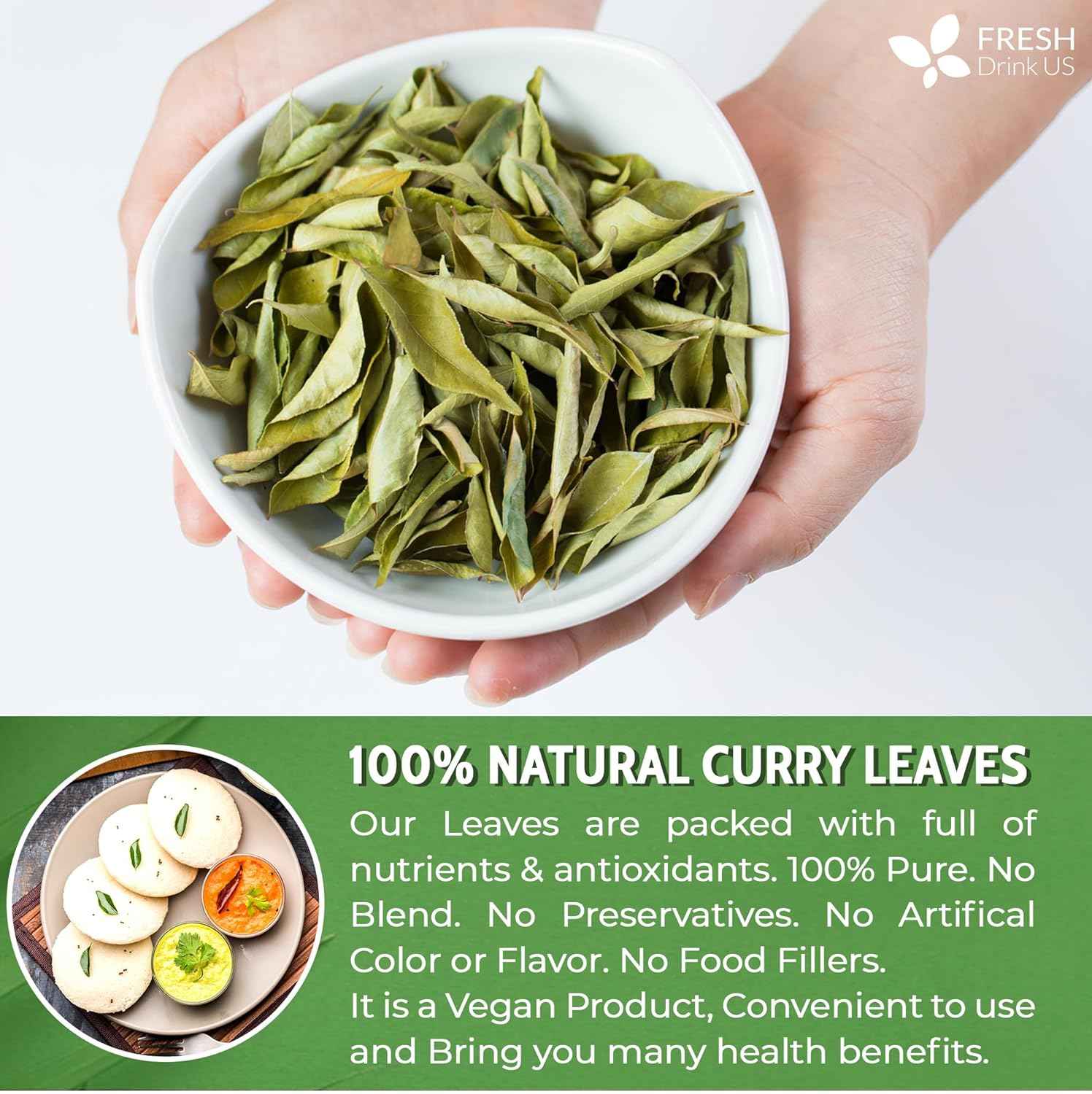 Premium Curry Leaves, Whole Dried Leaves, 100% Natural, Pure Curry Leaves, Hand-made, Wildcrafted, Indian Spice for Cooking, Curry Leaf Dried, No Additives, No Gluten, Vegan