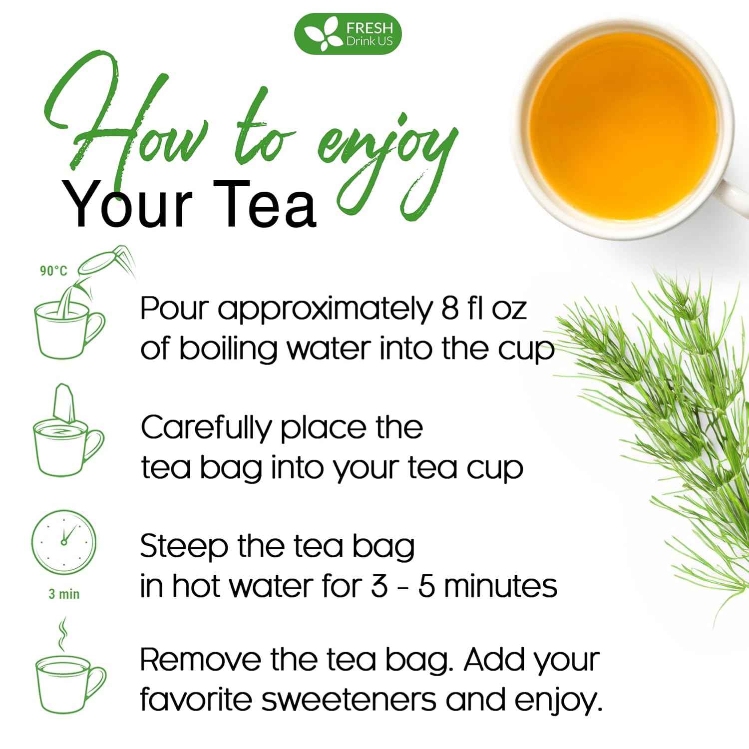 Premium Horsetail Leaf Tea Bags, 100% Natural &amp; Pure from Horsetail Loose Leaves Herbal Tea. No Sugar, No Caffeine, No Gluten, Vegan.