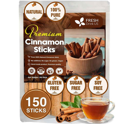Cinnamon Sticks, Whole Sticks, 100% Natural &amp; Pure Cinnamon Inner Bark, Raw Cinnamon Spice Flavor &amp; Strong Aroma, Cinnamon Spice Herbal Tea, Perfect for Warm Beverages, No Additives, Vegan