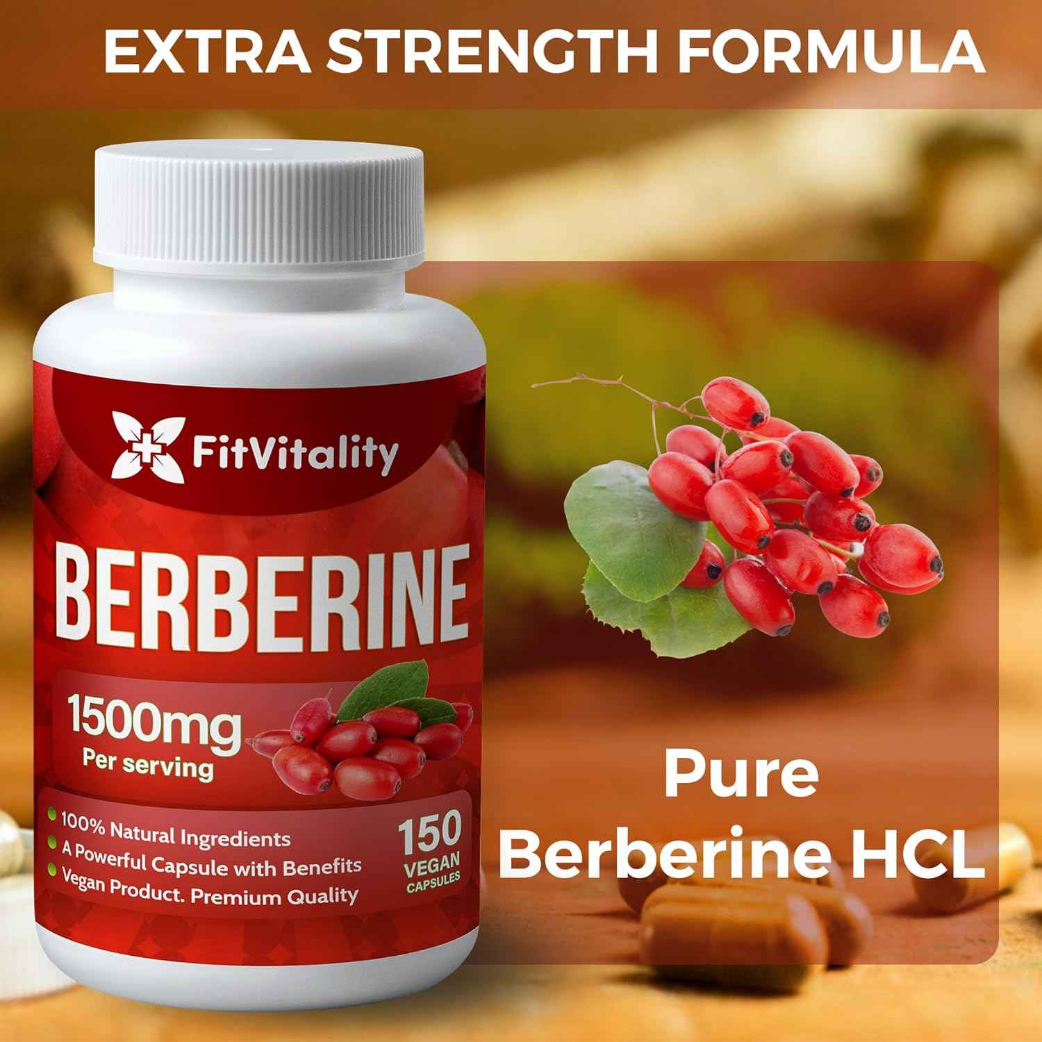 Premium Berberine Supplement, Non-GMO, Gluten-Free