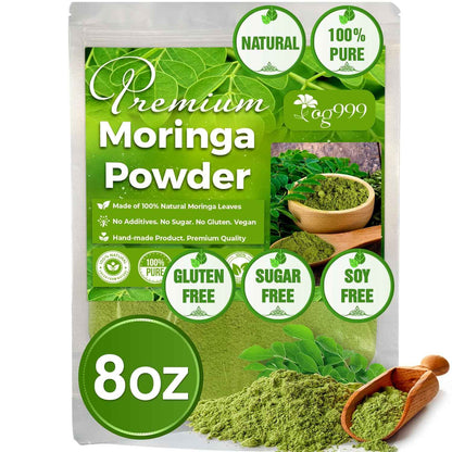 Premium Moringa Leaf Powder, 100% Natural and Pure from Moringa Leaves, No Additives, No Gluten, No Sugar, Vegan