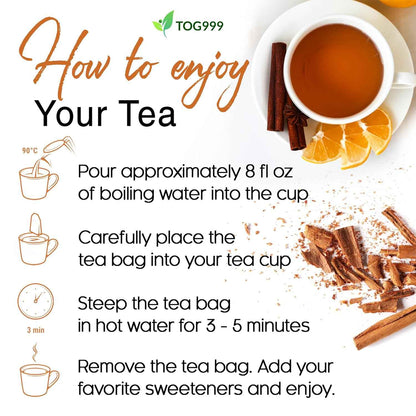 Pure Cinnamon Tea, 100% Natural &amp; Pure Cinnamon. Cinnamon Herbal Tea. Cinnamon Stick Herbal Spice Tea. No Sugar, No Caffeine, No Gluten, Vegan.