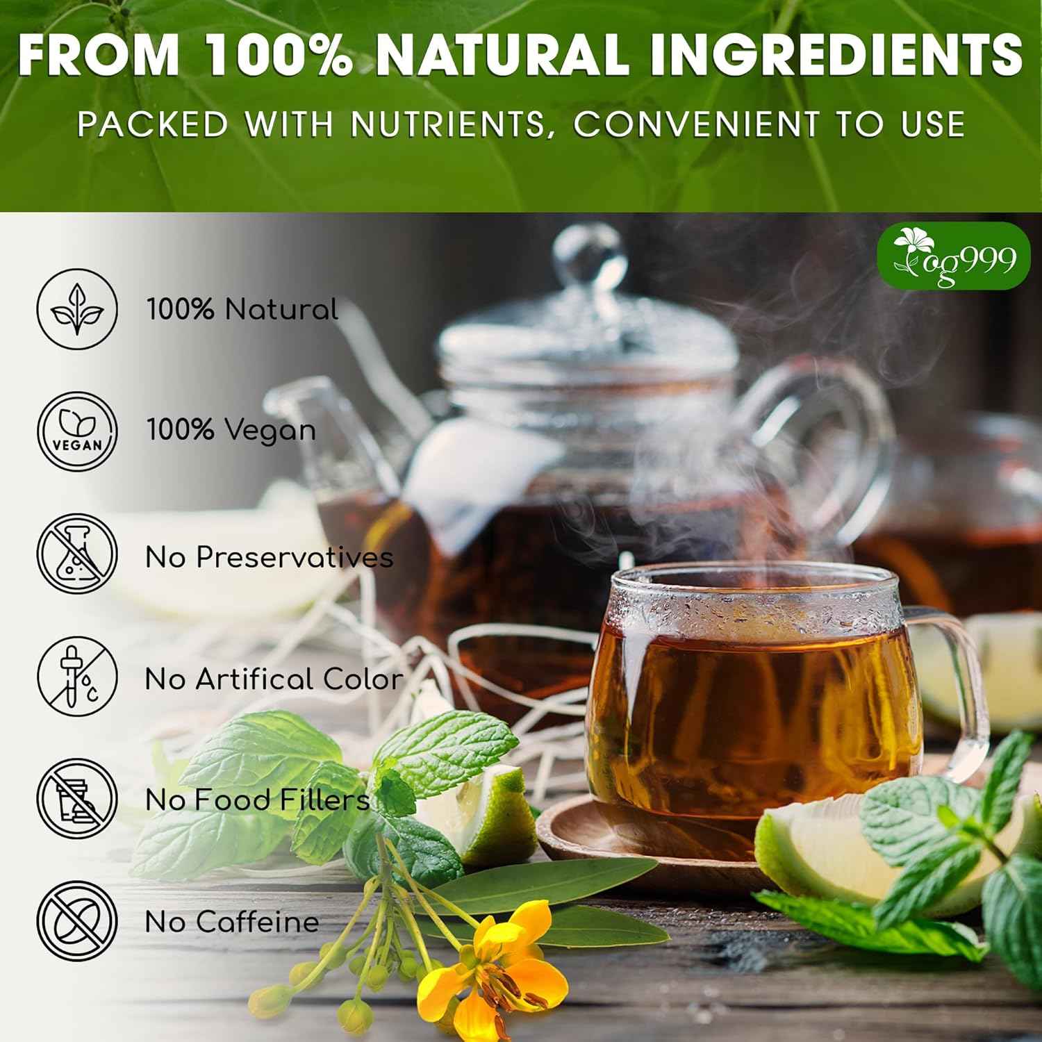 Premium Senna Peppermint Tea Bags. Relieves Constipation Natural Tea