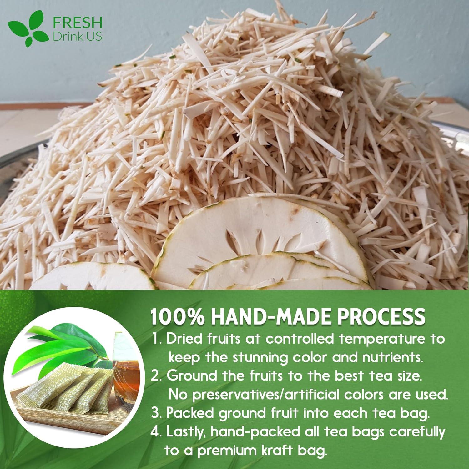 Premium Soursop Graviola Fruit Tea Bags, Tea Powder, 100% Natural and Pure from Soursop Fruits, Handmade, Made With Natural Materials-Corn Fiber Tea Bag, Sugar/Caffeine/Gluten Free, Hoja Guanabana Tea by FreshDrinkUS - Natural and Premium Herbal Tea