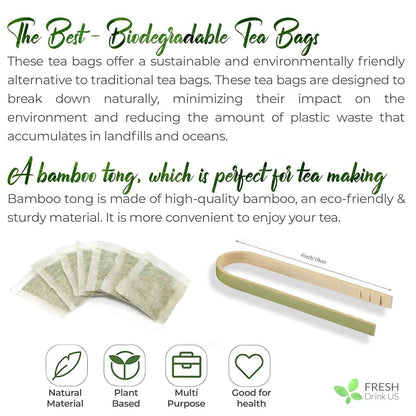 Premium Lemon Balm Leaf Tea Bags, 100% Natural &amp; Pure from Lemon Balm Leaves. Loose Leaf Lemon Balm Herbal Tea. Lemon Balm Leaf Tea. No Sugar, No Caffeine, No Gluten, Vegan.