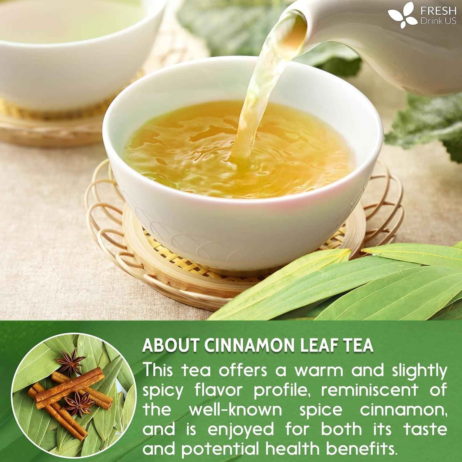 Natural Cinnamon Leaves, Whole Dried Cinnamon Leaves, Tea Bags, 100% Pure from Dried Cinnamon Leaves, Cinnamon Leaf Tea, No Additives, No Caffeine, Vegan