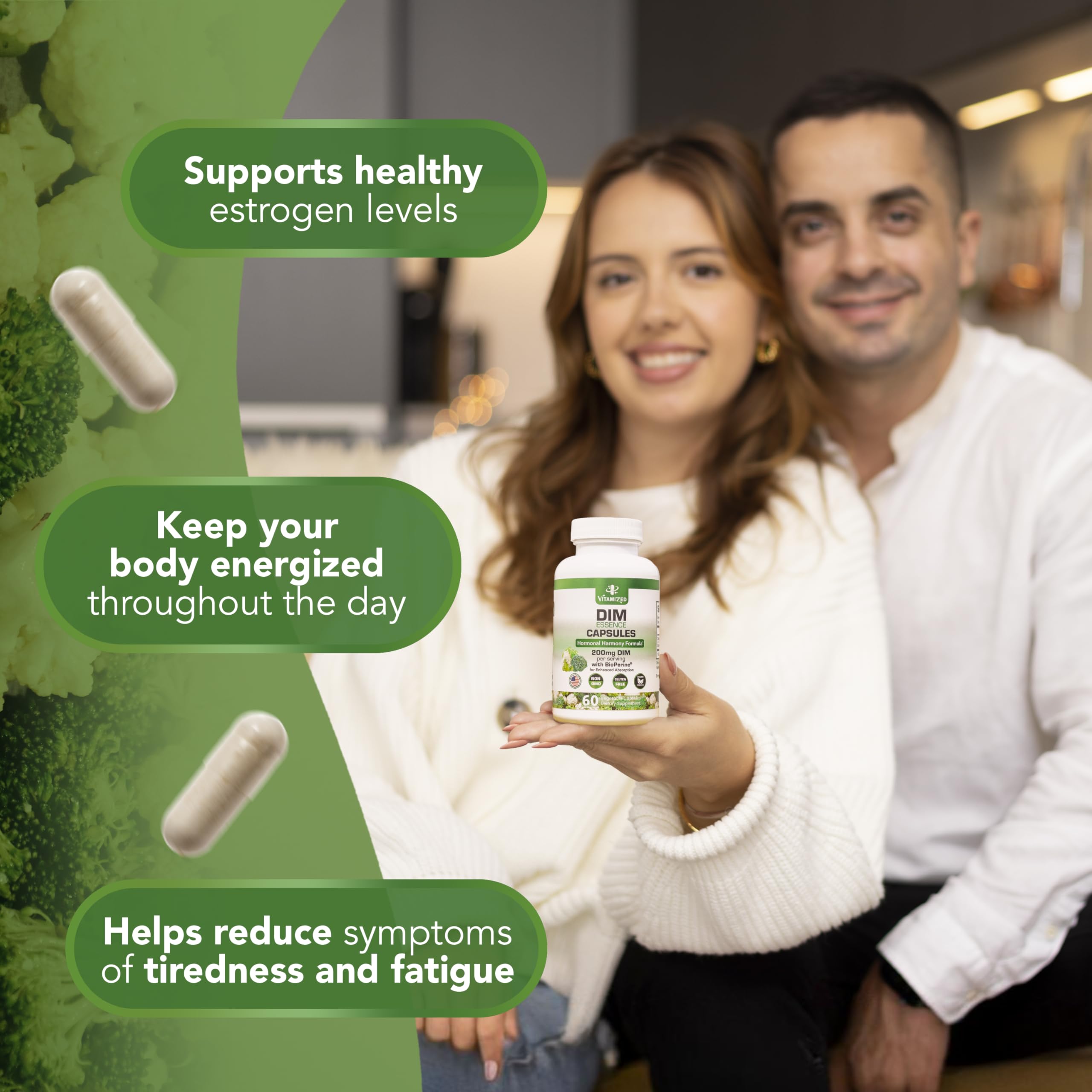 DIM Estrogen Supplement - Hormone Balance, Skin Health, and Menopause Support | Vitamized  DestGlow
