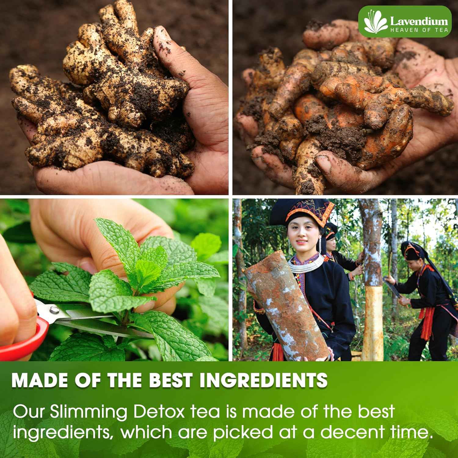 SIimming Detox Tea Caffeine Free - Herbal Tea with Chamomile, Hibiscus Tea &amp; Ginger Root