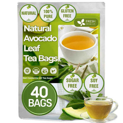 Natural Avocado Whole Leaves Dried, Tea Bags, 100% Pure from Avocado Leaves, Avocado Leaf Tea, Hojas de Aguacate Seca, No Additives, No Caffeine, Vegan