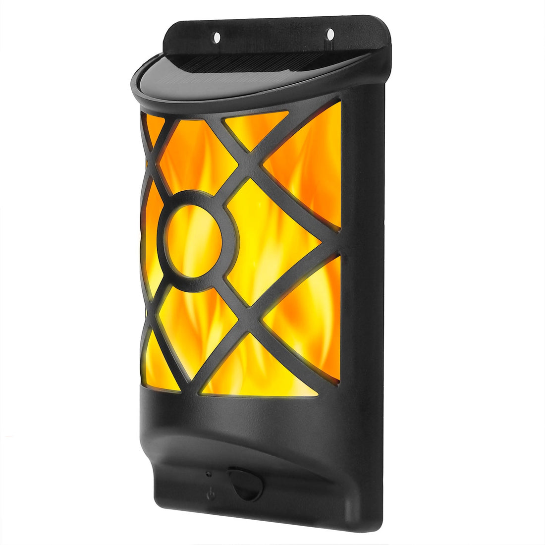 Flame Solar Lights Outdoor 96 LEDs Waterproof Flickering Flame Wall Mount Lamp Auto On Off Sensor Decorative Landscape Night Lamp For Deck Patio Yard 
