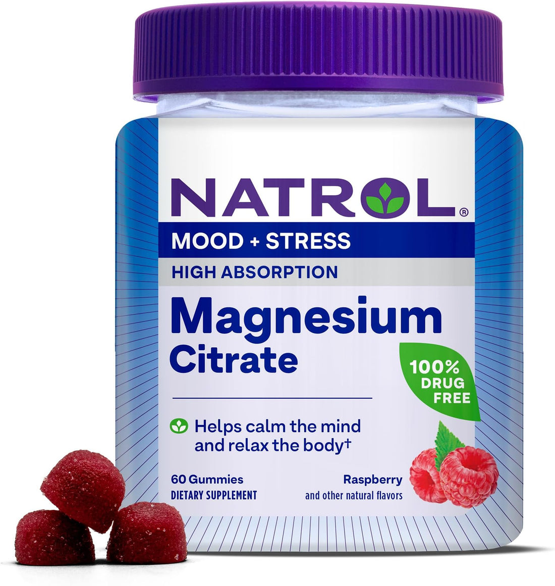 Natrol Magnesium Citrate Gummies – Raspberry – 60 Count by Top Vita Shop