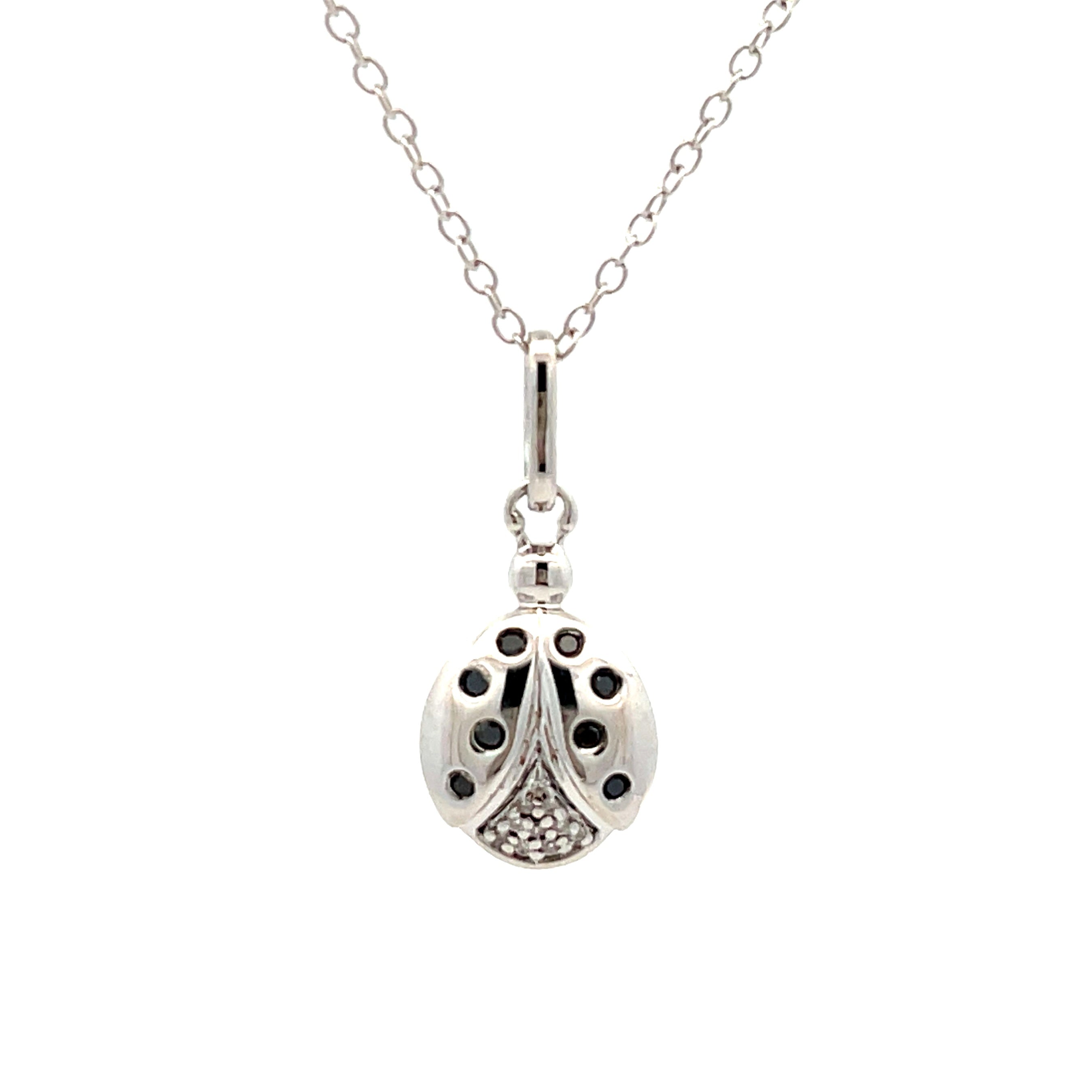 .08ct Black Diamond Animal Pendant Sterling Silver by Bids.com
