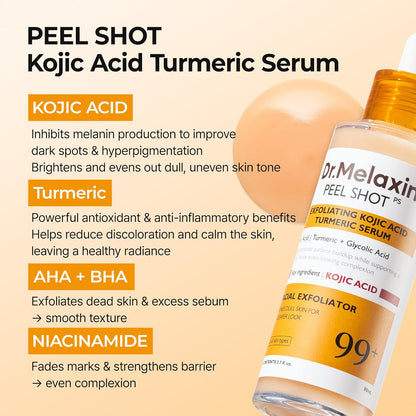 Dr. Melaxin Peel Shot Exfoliating Kojic Acid Turmeric Serum by AsiaBeautyMall