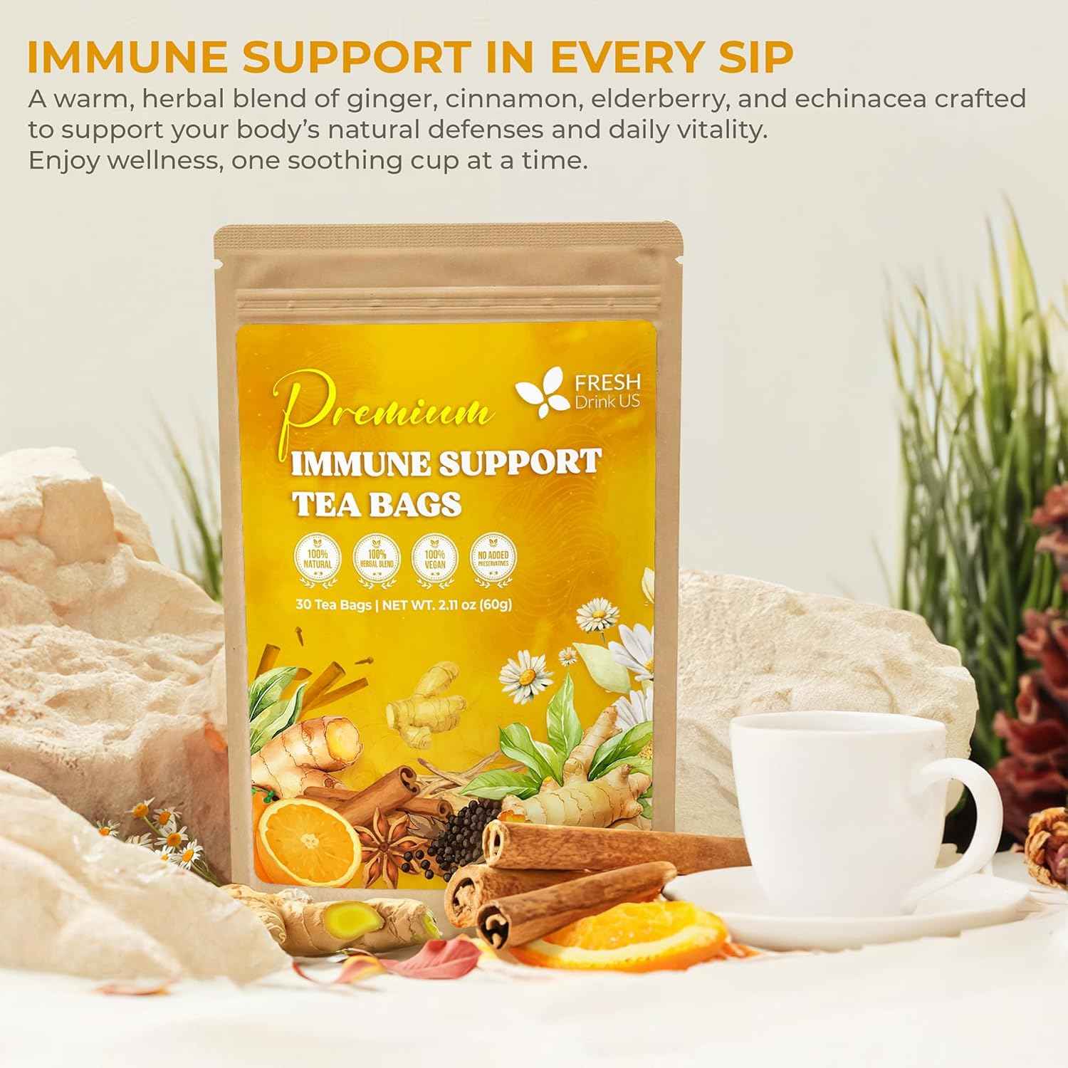 Premium Immune Support Herbal Tea Bags