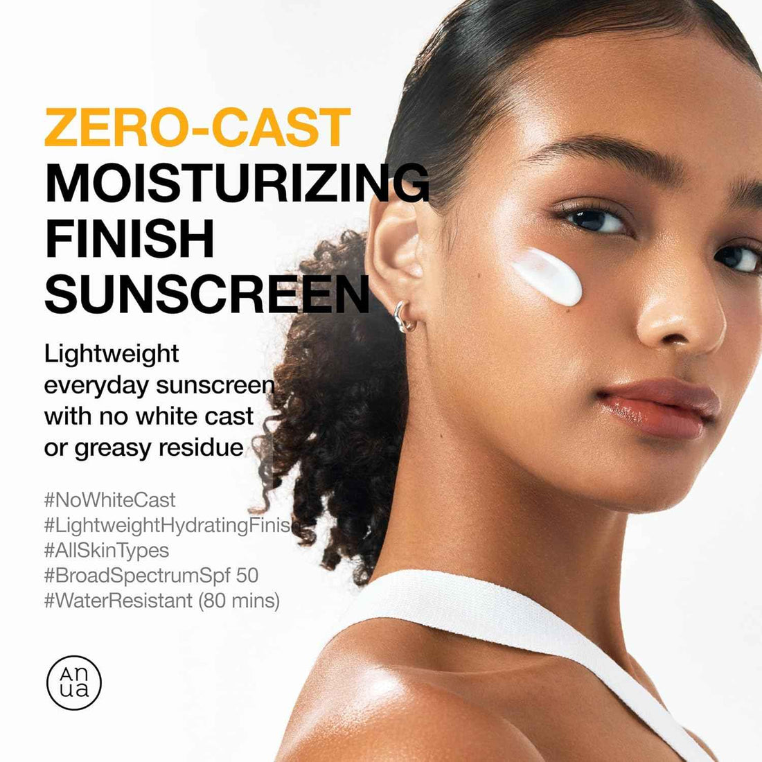ANUA Zero-Cast Moisturizing Finish Sunscreen SPF50+ PA++++