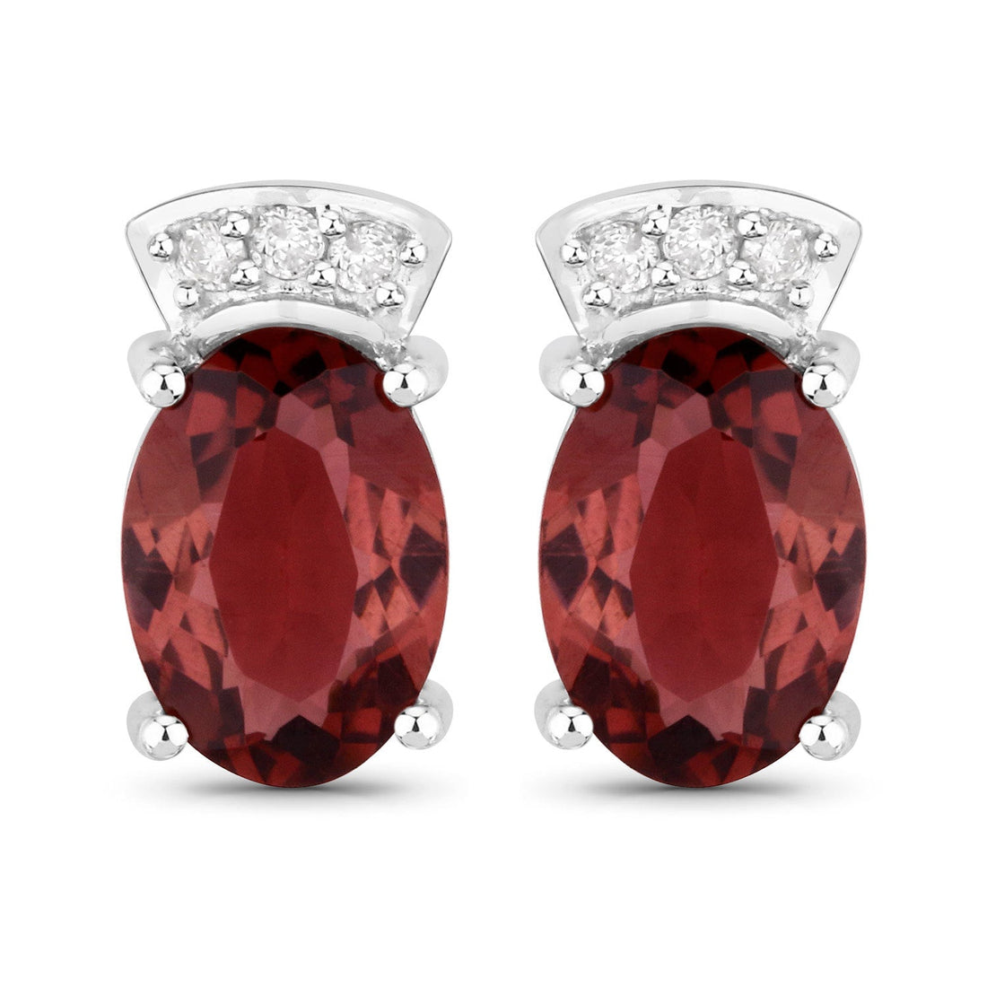 1.35 Carat Genuine Pink Tourmaline and White Diamond 14K White Gold Earrings by Bids.com