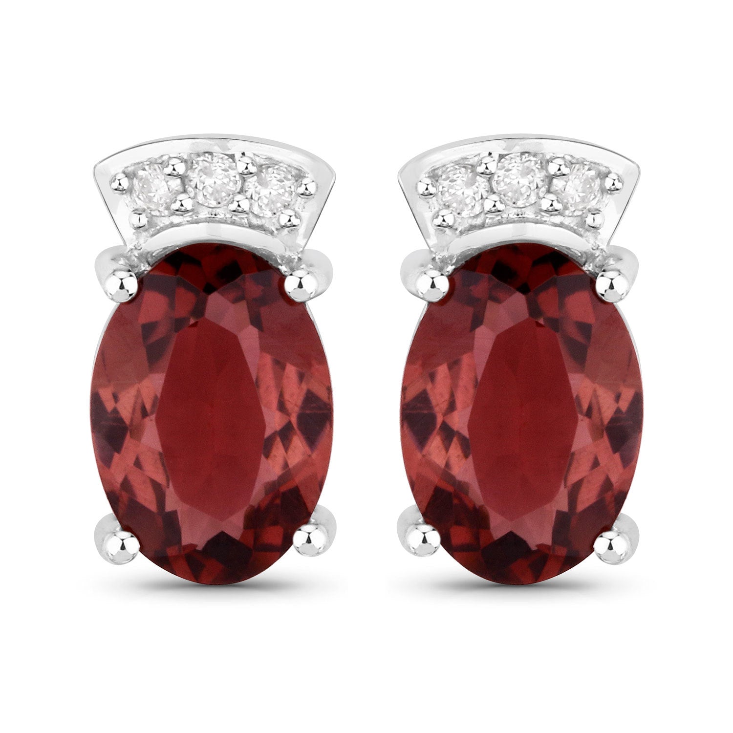 1.35 Carat Genuine Pink Tourmaline and White Diamond 14K White Gold Earrings by Bids.com