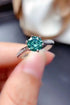 All For You 2 Carat Green Brilliant Round Cut Sparkala™ Platinum Over Pure Sterling Silver Ring by Sparkala
