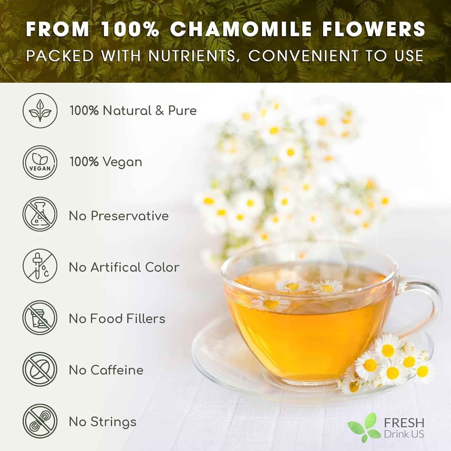Chamomile Tea Bags, 100% Natural Chamomile, Freshly Picked, Naturally Dried Chamomile, Hand-made, Biodegradable Tea Bag