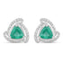 1.23 Carat Genuine Zambian Emerald and White Diamond 14K White Gold Earrings by Bids.com