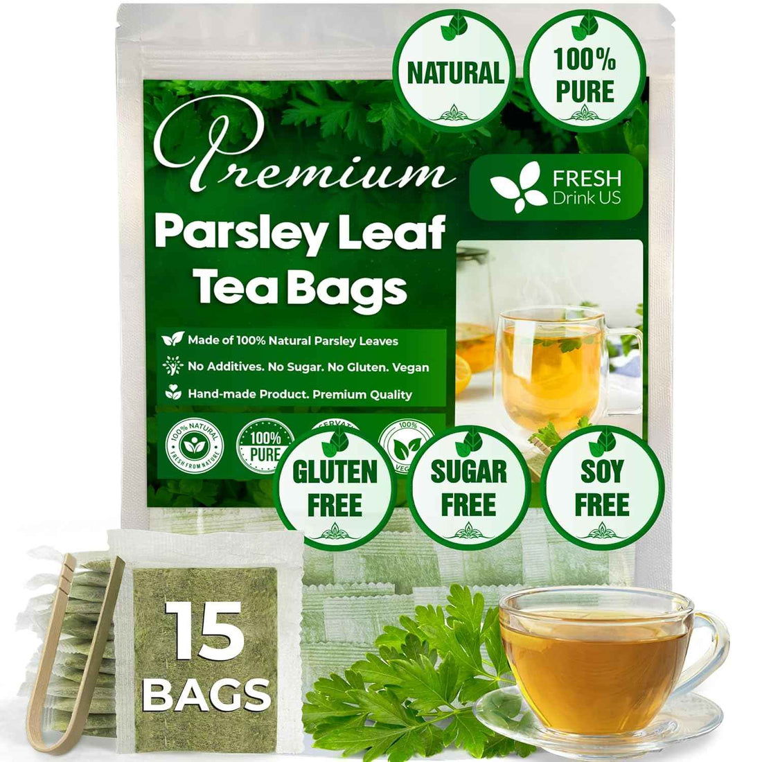 Premium Parsley Leaf Tea Bags, 100% Natural &amp; Pure from Parsley Leaves.