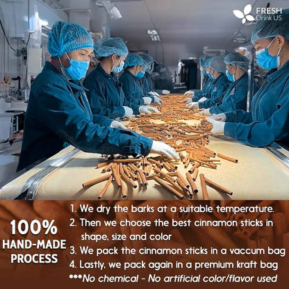 Cinnamon Sticks, Whole Sticks, 100% Natural &amp; Pure Cinnamon Inner Bark, Raw Cinnamon Spice Flavor &amp; Strong Aroma, Cinnamon Spice Herbal Tea, Perfect for Warm Beverages, No Additives, Vegan