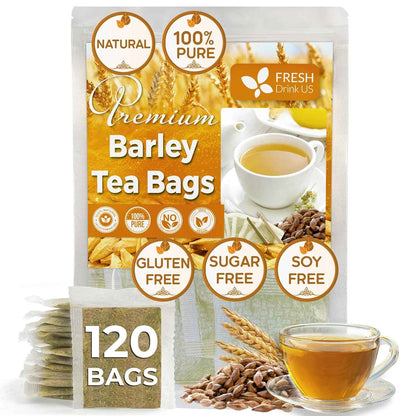 Premium Barley Tea Bags, 100% Natural &amp; Pure from Barley. Loose Barey Herbal Tea. No Sugar, No Caffeine, No Gluten, Vegan.