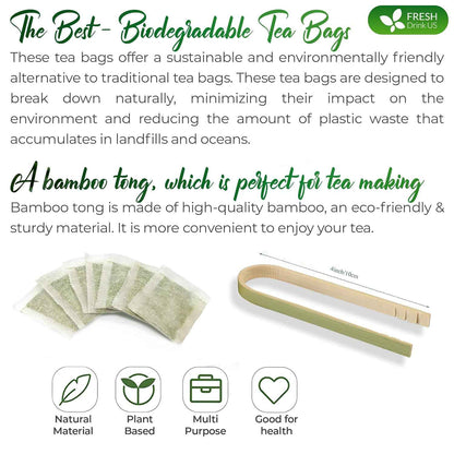 Premium Jasmine Green Tea Bags. Jasmine Green Herbal Tea. Made with Natural Material Tea Bags. No Sugar, No Gluten, Vegan.