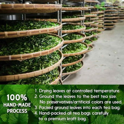 Premium Lemon Balm Leaf Tea Bags, 100% Natural &amp; Pure from Lemon Balm Leaves. Loose Leaf Lemon Balm Herbal Tea. Lemon Balm Leaf Tea. No Sugar, No Caffeine, No Gluten, Vegan.