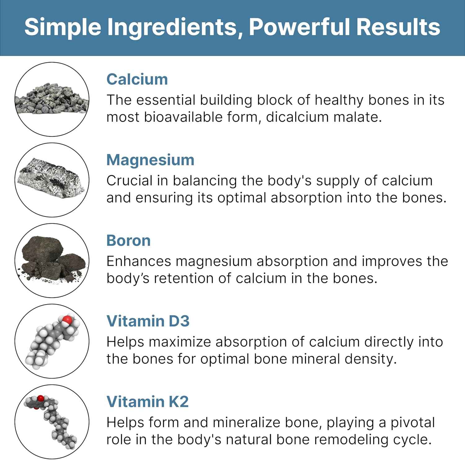 Natural Bone Support Supplement - Non-GMO, Gluten-Free