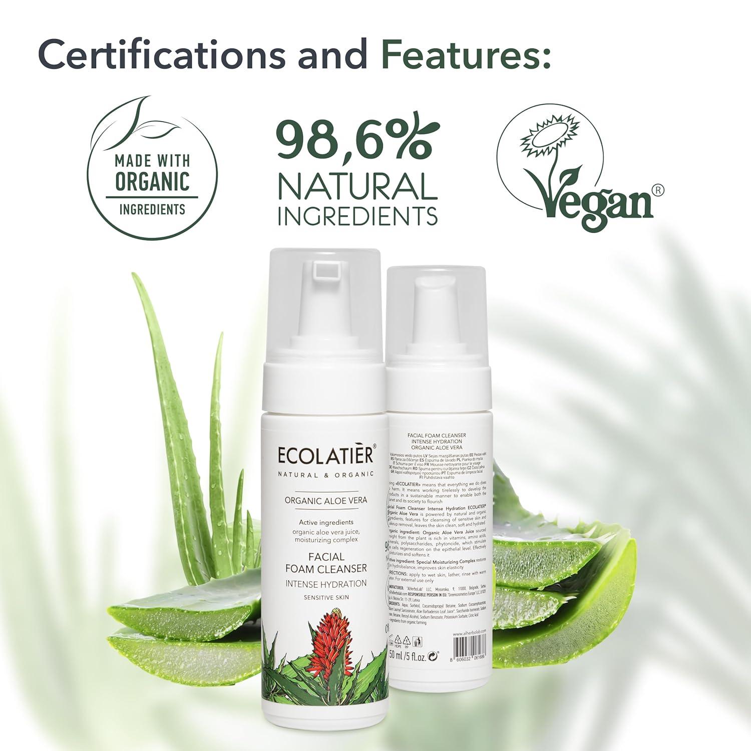 x-Facial Foam Cleanser Intense Hydration Organic Aloe Vera by Damask Rose