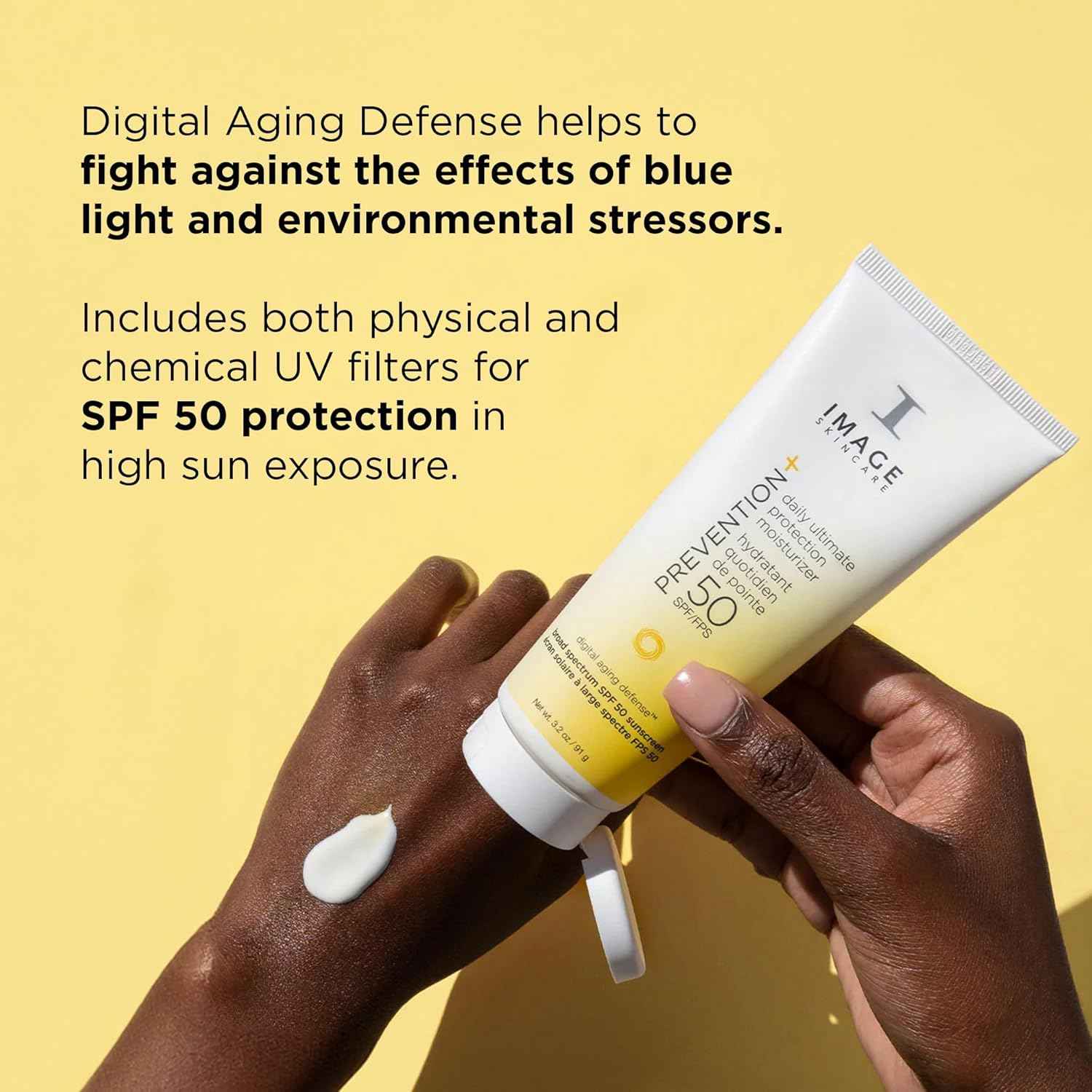 IMAGE Skincare PREVENTION+ Daily Ultimate Protection Moisturizer, SPF 50 Face Sunscreen  3.2 oz