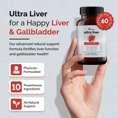 Ultra Liver Supplement for Liver Support and Gallbladder Support  60 Capsules