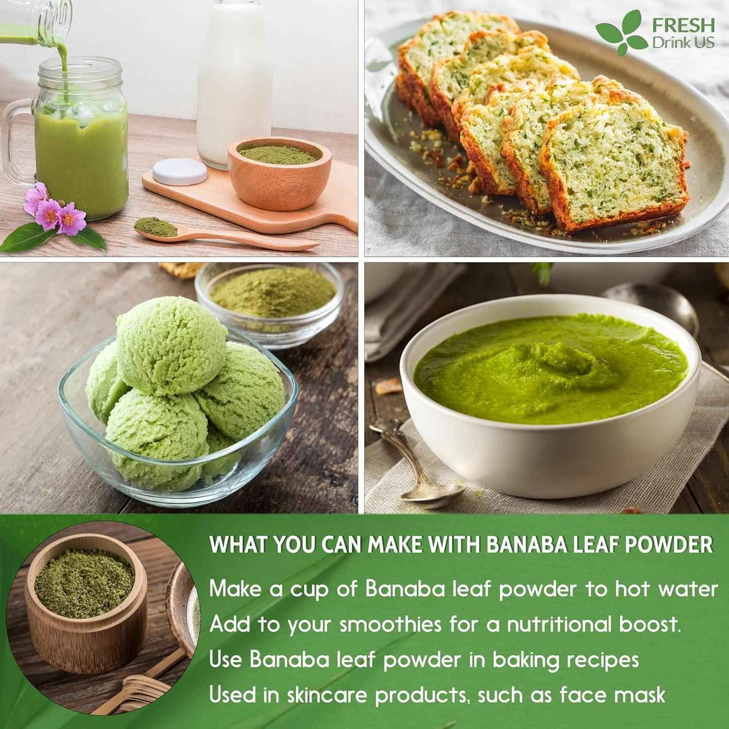 Natural Banaba Dried Leaves, Tea Bags, Powder, Whole Banaba Leaves, 100% Pure Dried Banaba Leaves, Banaba Leaf Tea, No Additives, No Caffeine, Vegan