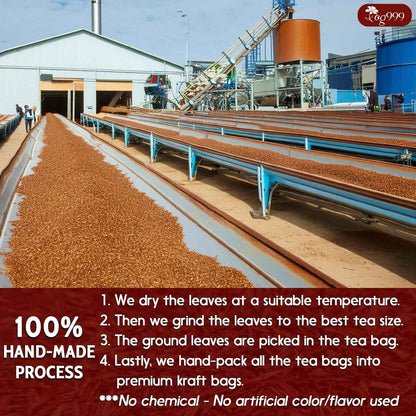 Premium Red Rooibos Tea Bags, 100% Natural &amp; Pure from Rooibos Tea Leaves. Loose Leaf Rooibos Herbal Tea. Made with Natural Material Tea Bags. No Sugar, No Caffeine, No Gluten, Vegan.