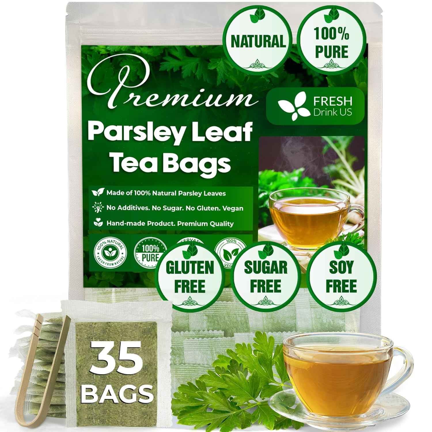 Premium Parsley Leaf Tea Bags, 100% Natural &amp; Pure from Parsley Leaves.