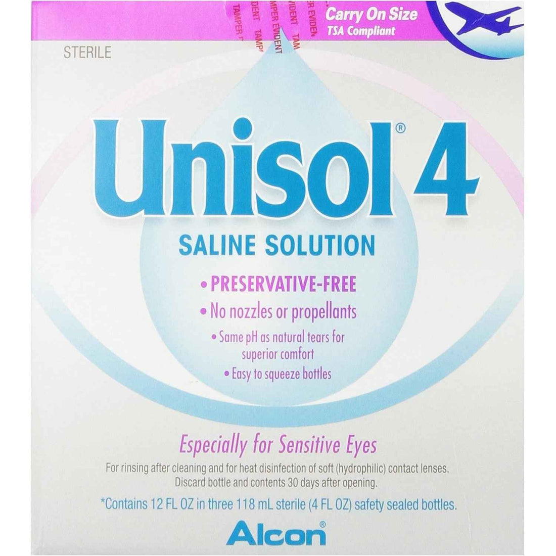 Unisol 4 Preservative Free Saline Solution, 12 oz